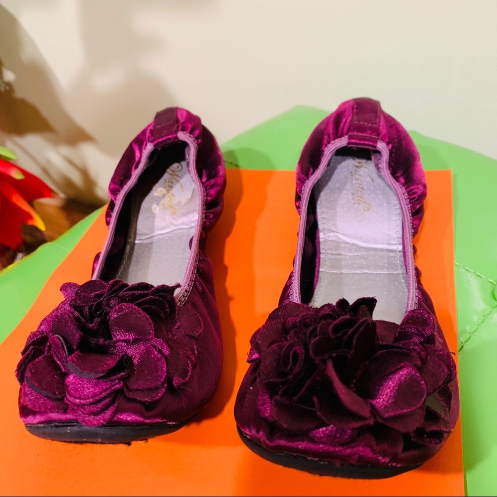 Wanted Purple With Bow  Flat Shoes